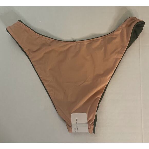 J Crew Olive Green Mid Rise Cheeky Coverage Bikini Swim Bottom Size Small NWT - Picture 4 of 5